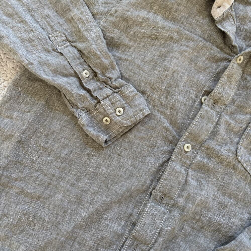 Tommy Bahama Relax Mens Long Sleeve 100% Linen Button Up Shirt Size L Brown - Picture 5 of 11